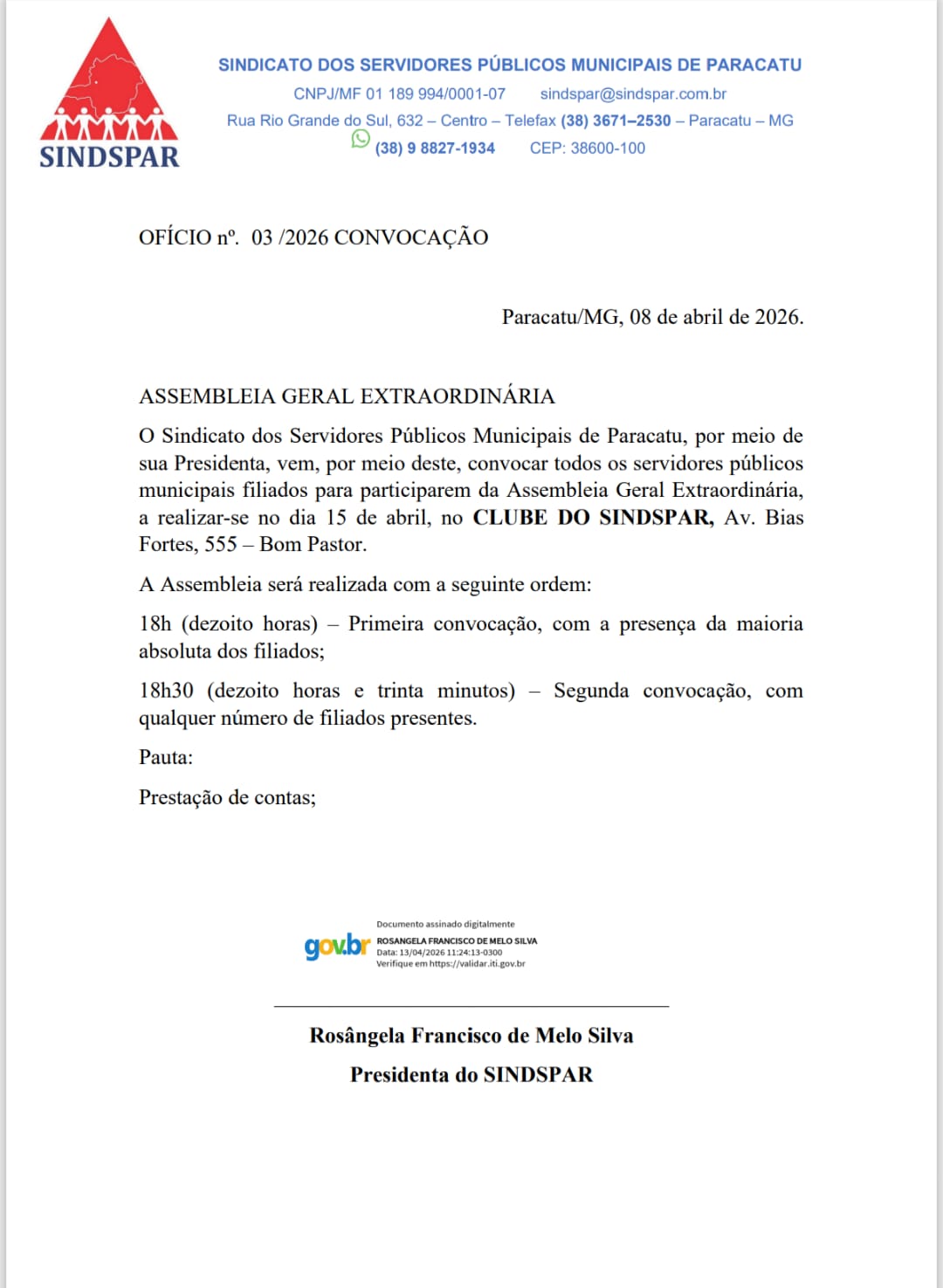 Assembleia 15/04/2026